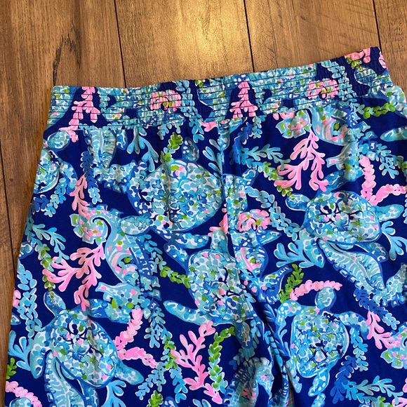 Lilly Pulitzer Lorena Breezy Palooza pants in Corsica blue turtle small - Picture 3 of 6